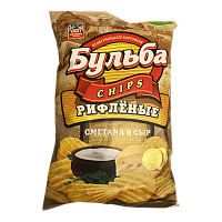 Чипсы БУЛЬБА из сырого картофеля  со вкусом Сметаны и сыра 75гр*25  