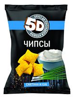 Чипсы 5D Пшеничные "Сметана и лук" 45гр*40шт (135) 
