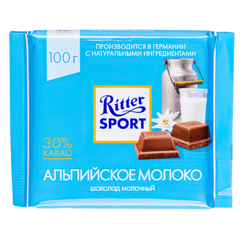 Риттер Спорт Альпийское молоко 100гр*12шт (186)
