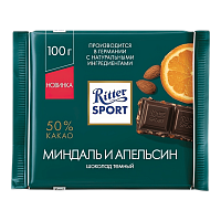 Риттер Спорт темный миндаль/апельсин 100гр*12шт (2126) 