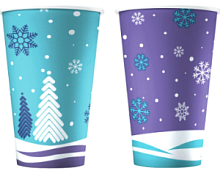 Стакан цвет.  Зимний лес 300мл D-80 НВ80-360 (50шт/туба*20)(12337) 