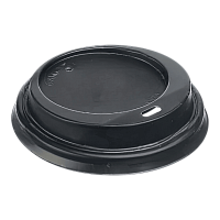 Крышка для горячих напитков с прорубленным питейником черная D-80 х 100	