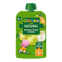 Пюре фруктовое GIPOPO Яблоко-Груша-Сливки (с 6 месяцев) 90 г*12шт штуки