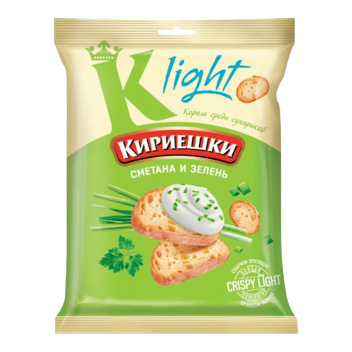 Сухарики "Кириешки Light"33г*50шт Сметана с зеленью