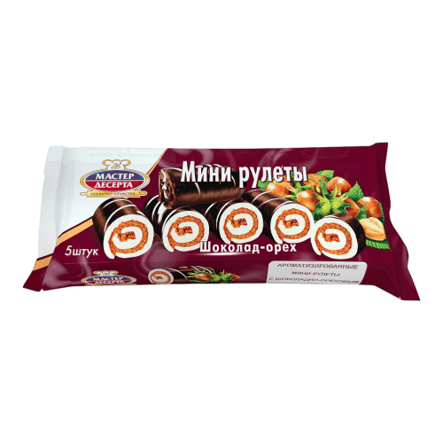 Мини-рулет Мастер десерта ШОКОЛАД/ОРЕХ 35гр*24шт*4бл