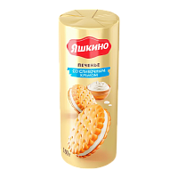 Печенье-сэндвич Яшкино затяжное со Сливочным кремом 190гр*20шт
