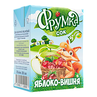 Сок " Фрумка " яблоко/вишня 0,2л*18шт