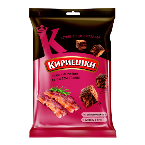 Сухарики "Кириешки" ржан.40г*60шт Бекон( БС101) штуки